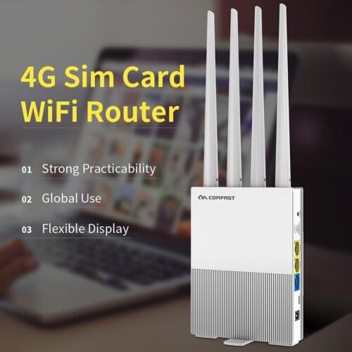 WiFi Router SIM Card E3 4G LTE+2.4G WAN LAN Wireless Network Extender for COMFAST Household Computer Safety Parts