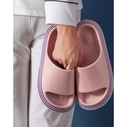 2021 Thick Sole Home Women Slippers Heel Ladies Platform Flat Shoes Non-slip EVA Living Room Indoor Slides Women Slippers