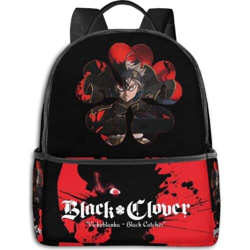 Black Clover Womens backpack Storage Bag Cute Black Clover backpack carrier Teen Girl Boy Large Capacity Rucksack