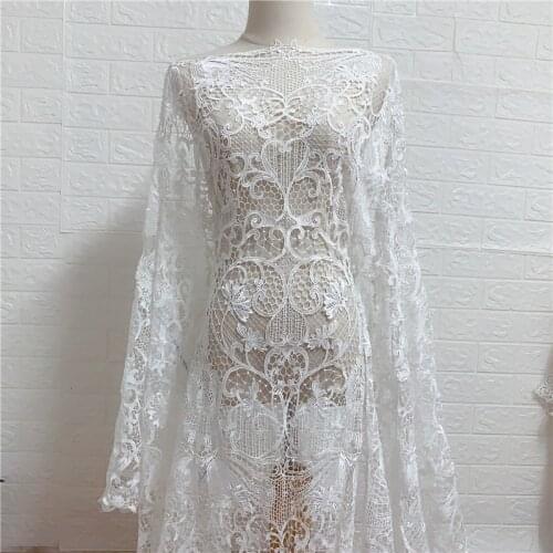 1 Yard High Quality Bridal dress Lace Fabric Uniquie Off white Guipure wedding gown fabric