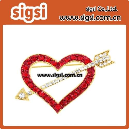 100pcs 50mm Fashion Design Heart Pin Rhinestone Crystal Pin Brooch