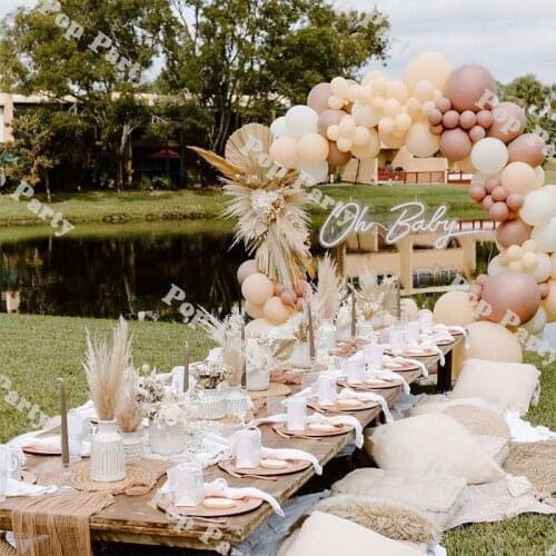 116pcs Balloon Garland Blush Baby Shower Rose Gold Balloons Arch White Mam Bride to be Wedding Birthday Party Decoration Supplie