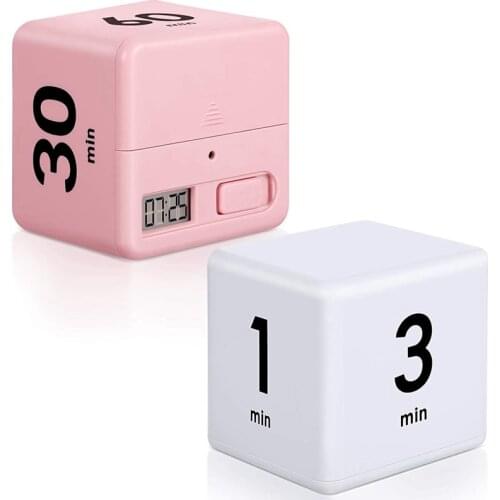 2 Pieces Square Timer Gravity Sensor Flip Timer, Kitchen Timer Child Timer Workout Timer Study Timer Game Timer for Time
