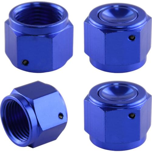 4Pcs Anodized Aluminum 10-AN AN10 Adapter Female Flare Cap /Plug/ Nut Fitting BK