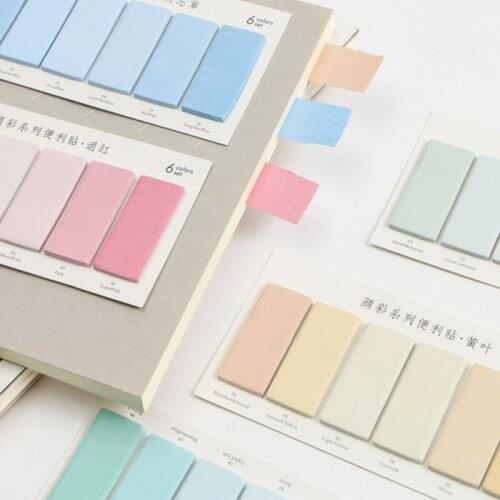 6 Colors Set Cute Novelty Sticky Notes Memo Pad Index Sticker Bookmark Page Flag Sticker School Office Stationery Supplies