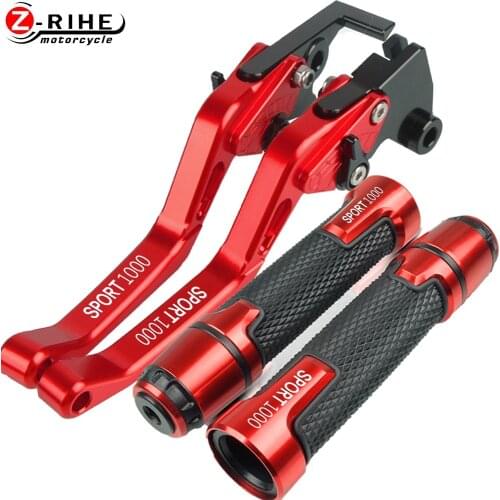 Motorcycle Accessories Adjustable Brake Clutch Levers And Handle Grips Parts For DUCATI SPORT1000 SPORT 1000 2006 2007 2008 2009
