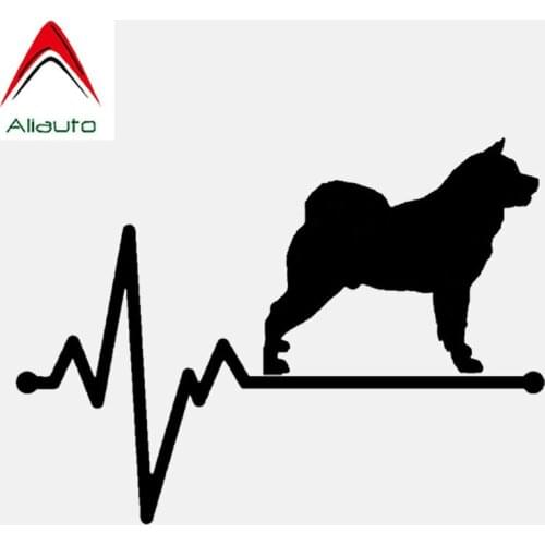 Aliauto Creative Car Sticker Akita Lifeline Dog Heartbeat Vinyl Automobiles Decoration Waterproof Reflective Decal,14cm*10cm