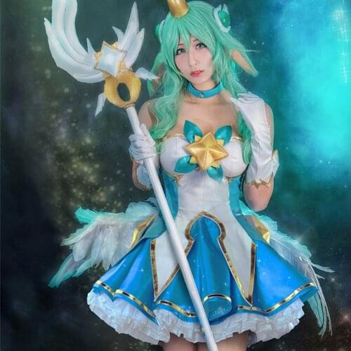 Anime! The Game LOL Soraka Dress Soraka-The Starchild Star Of The Guardian Of The Magic Girl Skin Cosplay Costume Free Shipping