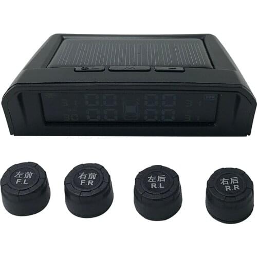 Car Auto TPMS Tire Pressure Monitoring System + 4 External Sensors Black