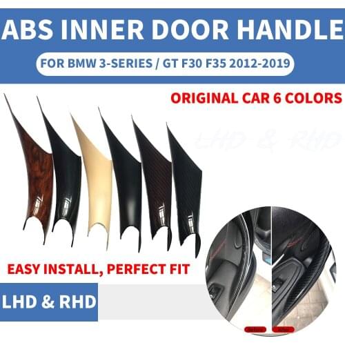 Car Styling Interior Door Panel Handle Inner Pull Protective Frame Cover Trim Beige Black For BMW 3/GT 4 Series F30 F35 2013-19
