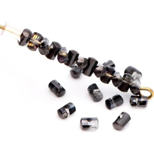 Crystal Glass Seed Spacer Beads 4x2mm, Sparkly Black Rose Loose Beads DIY Jewelry Making Accessories (TS101-6)/ 150 beads