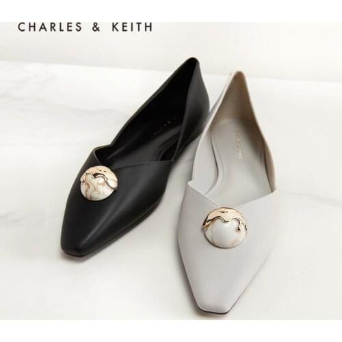 CHARLES＆KEITHNew Arrival for Spring2021CK1-70900226Womens fashion shoes geometrically decorated flat Ossey shoes