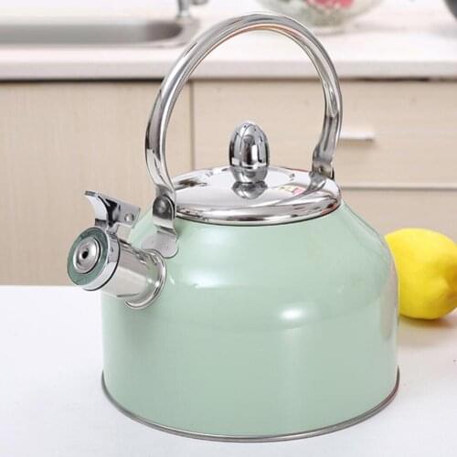 Whistling Kettle Stainless Steel Whistle Teapot Cookware Kettle Heat Protection Handle Kitchen Accessories For All Stovetops