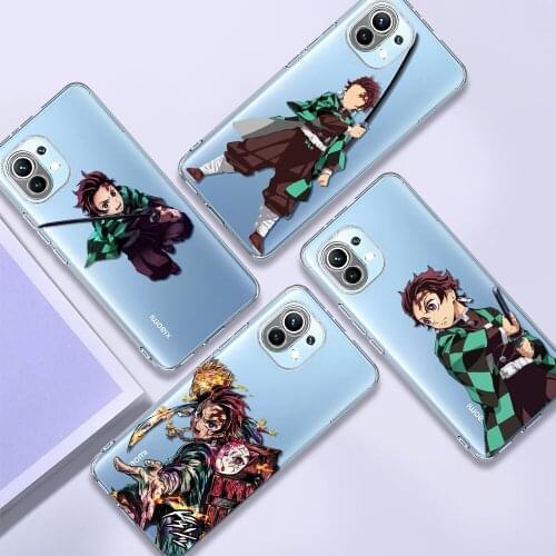 TUP Clear Case for Xiaomi Mi Poco X3 NFC M3 F3 11 10T Pro Note 10 Lite 9T Transparent Soft Phone Cover Demon Slayers Blade Anime