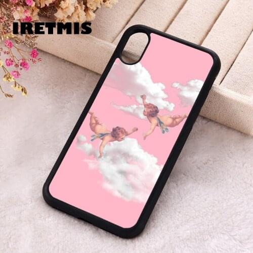Iretmis 5 5S SE 2020 phone cover cases for iphone 6 6S 7 8 Plus X Xs Max XR 11 12 MINI Pro Soft Silicone TPU Baby angel Pink