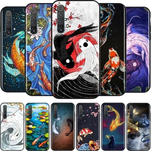 Koi Fish Yin Yang Art Silicone Cover For Realme V15 X50 X7 X3 Superzoom Q2 C11 C3 7i 6i 6s 6 Global Pro 5G Phone Case