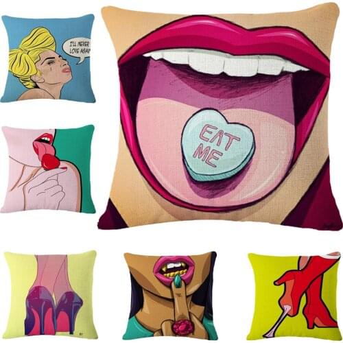 Decorative Throw Pillow Case Cover Pop Style Portrait Cushion Cover Decoration For Sofa Home Capa De Almofadas 45x45cm