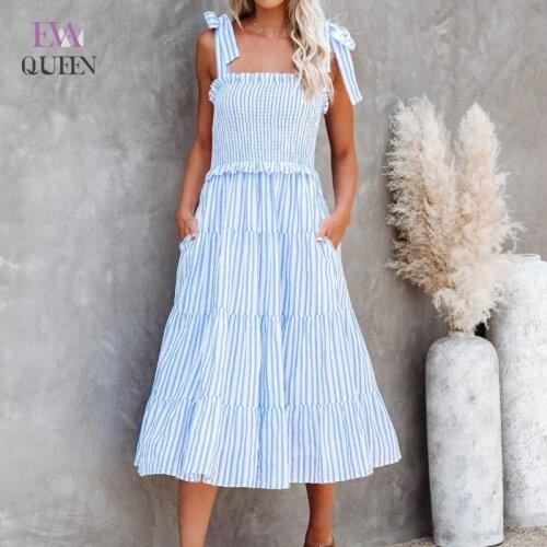 Evaqueen Blue Summer Dresses