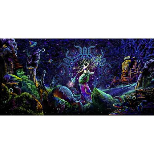 Backdrop Fluorescent Glow Tapestry Psychedelic Art Banner Psy Wall Hanging