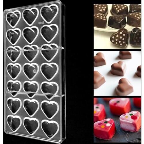 Bakeware Valentines Day Heart Shape Plastic Chocolate Mold,kitchen Polycarbonate Chocolate Mold Cake Chocolate Dish Pastry Tool