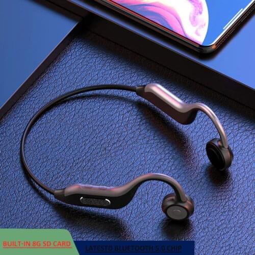 GGMM Headphones Bluetooth 5.0 Bone Conduction Wireless Headset Built-in 8G Memory Card IPX67 Waterproof HD Mic Sports Earphones