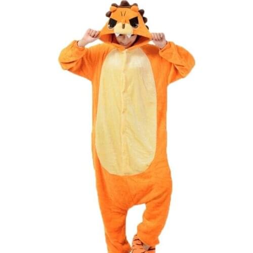 HKSNG Adult Lion Kigurumi Onesies Animal Pajamas Sleepwear Party Cosplay Costumes Cartoon Jumpsuits Suit