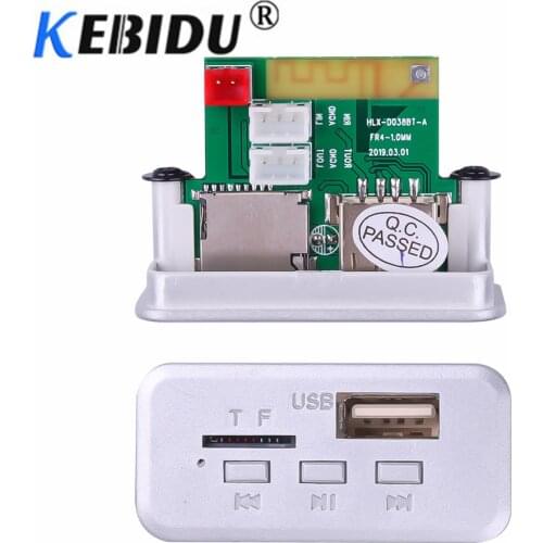 Kebidu 12V Mini Wireless Bluetooth 5.0 MP3 Decoder Board Audio Module MP3 WMA Support USB FM TF Radio AUX input For Car Radio