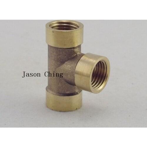 2PCS 3 Ways 1/4" Tee Female BSPP Connection Brass Coupler Adapter