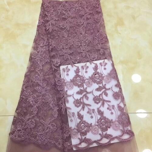 8colors (5yards/pc) fashion African tulle lace fabric allover embroidered French lace fabric with sequins for party dress FZZ185
