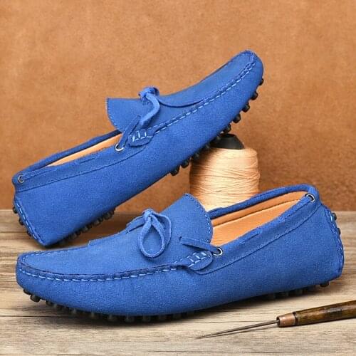 2021 New Fashion Men Suede Loafers Big Size 49 Classic Leather Casual Shoes Slip-on Comfortable Driving Shoes Moccasins for Male