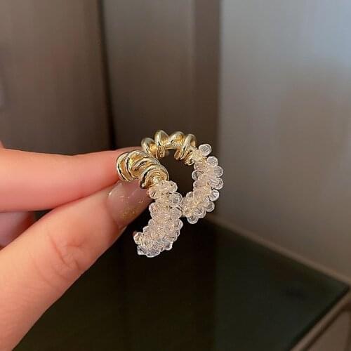 2021 New Contracted Sweet Fresh Temperament Drop Earrings Fashion Joker Geometric Crystal Women Earrings Elegant Trend Lovely