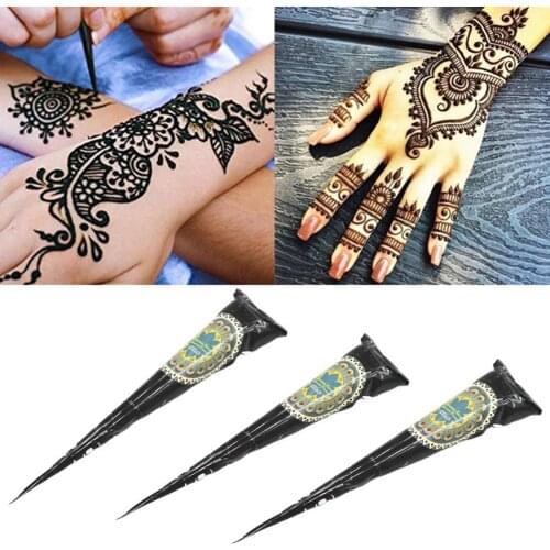 Organic Indian Henna Black Tattoo Fashion Natural Body Art Ointment Mehndi Paste Cones Colored Sticker Mehndi Body Paint