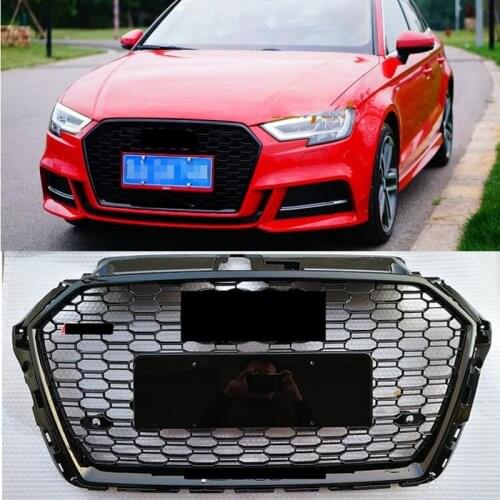 Rs3 style Black front honey grille mesh grille for car styling mesh honeycomb grills for a3 rs3 8v 2017 2018 2019 2020