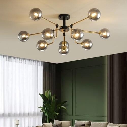 Nordic Glass Ball Led Chandeliers For Home Living Dining Room Kitchen Pendant Lamp Modern Ceiling Hanging Light G9 Fixture
