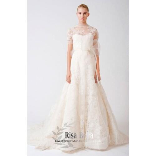 Top Vintage одежда 2020 New Fashion Lace Celebrity Elegant Star Style sweet Bridal gown Bespoke Wedding Dresses with Jacket