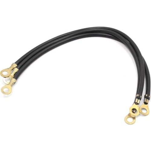 3pcs Black Universal DC 12V 24V Battery Inverter Wire Power Transfer Cable for Vehicle Car 6mm Hole Dia 26.5cm Total Lenght