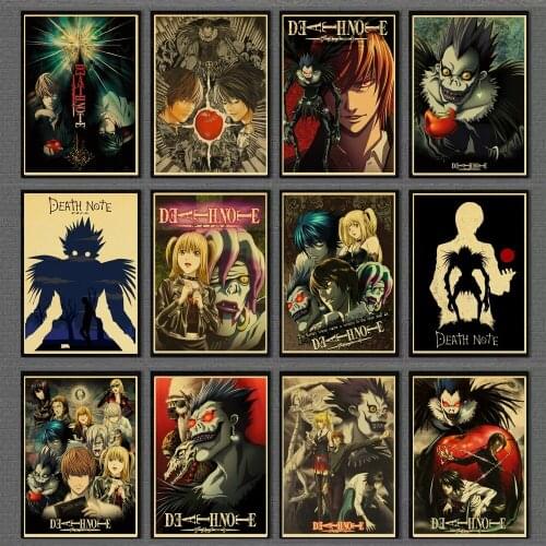 Vintage Anime Series Death Note Posters Retro Kraft Paper Poster Bar Room Decoration Painting Art Wall Sticker Picture