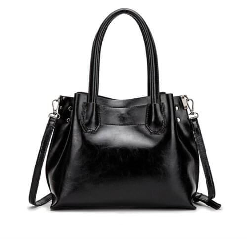 Large-Capacity Tote Womens Bags European American Large Bags Oil Wax Leather Female Shoulder Messenger Bag Ladies Handbag