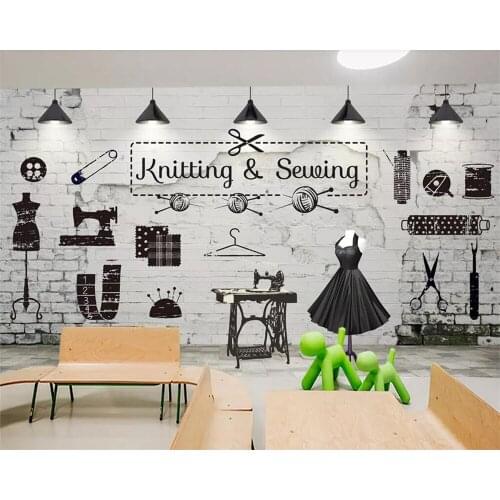 Wellyu Custom mural retro brick clothing store image wall background wall home decoration living room bedroom 3D wallpaper