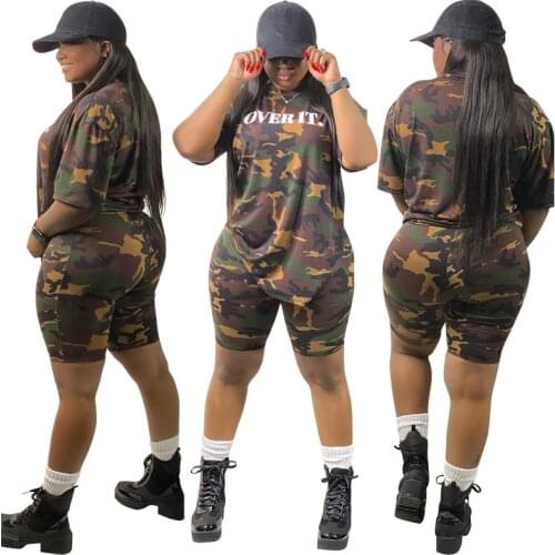 Two Piece Set Tracksuit Women Clothes 5XL Plus Size Short Sleeve Top and Knee Length Shorts Jogging Femme Chandal Mujer 2 Piezas