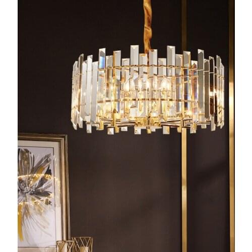 Gold Led Pendant Lights Crystal Living room Indoor Lighting Modern Hanging Lamp For Dining room Kitchen Loft Lamp ZM112102