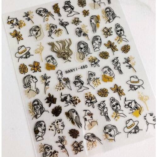 1 sheet Laser gold line 3D Back glue Nail decal Nail sticker Nail decoration Nail art Nail ornament HL190