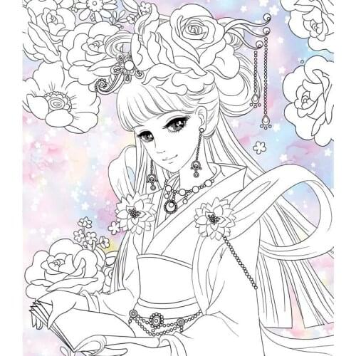 1 Coloring Books About Ancient Beauty Girls Painting Drawing Adult Children Libros Livros Livres Kitaplar Art