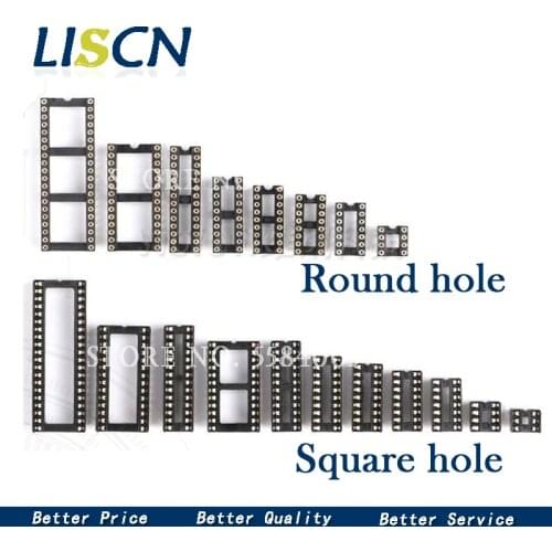 10PCS Round/square Hole IC socket Connector DIP 6 8 14 16 18 20 24 28 40 pin Sockets DIP6 DIP8 DIP14 DIP16 DIP28 DIP40 pins