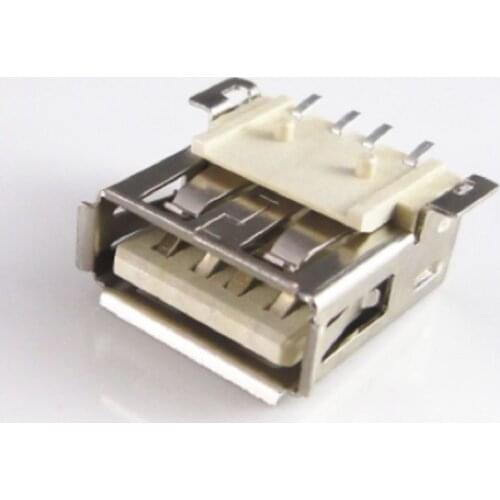 100PCS USB Type A Standard Port Female Solder Jacks Connector PCB Socket USB-A type SMT 4pin