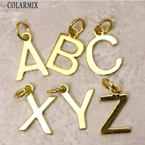 26pcs letters charm golden filled alfabets charm necklace pendants leave message to choose letters after your order 9720