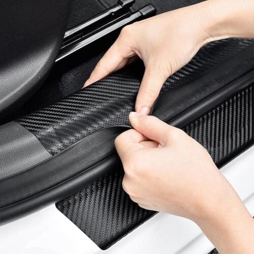 4Pcs Universal Car Styling Sticker 3D Carbon Fiber Door Sill Scuff Plate Guards DIY Door Sills Waterproof Protector A3/A4/A6size