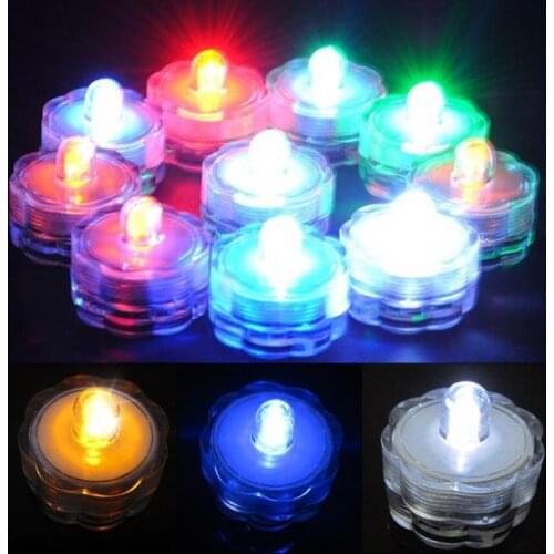 5pc Flameless Led Candle Lights Party Wedding Floral Tea Lamp LED Aquarium Lamp Submersible Light Decor