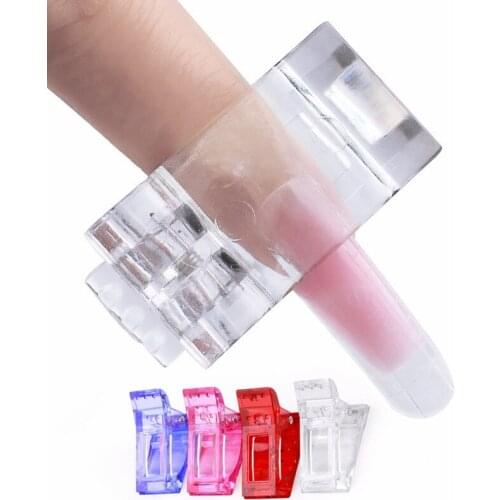 5Pcs Nail Tips Clips 4 Color Quick Building Poly UV Builder Gel Assistant Tool DIY Manicure Plastic Extension Clamp Wholesale