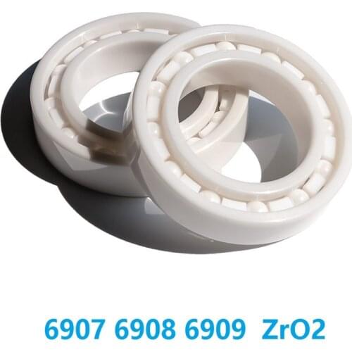 6pcs/lot 6907 6908 6909 ZrO2 Full Ceramic bearings 35x55x10 40x62x12 45x68x12 mm Zirconia Ceramic deep groove ball bearing
